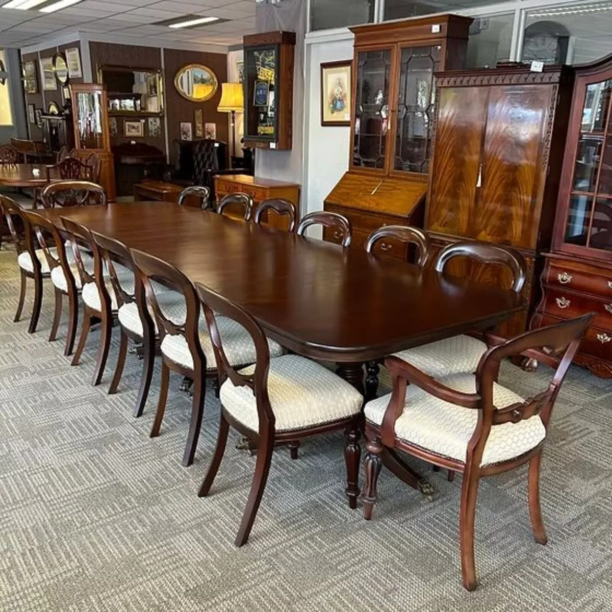 Stunning d-end mahogany extendable dining table co