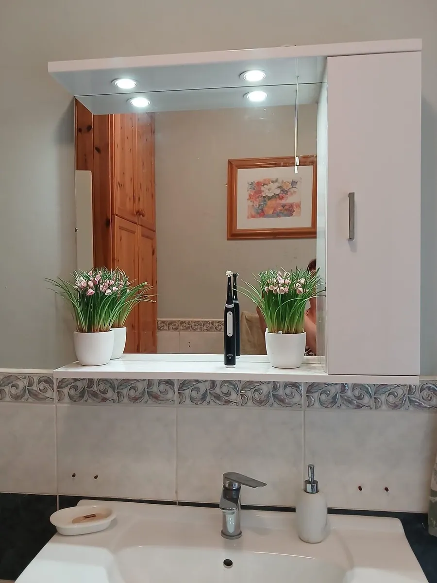 Bathroom Vanity unit, lighted mirror to match - Image 3