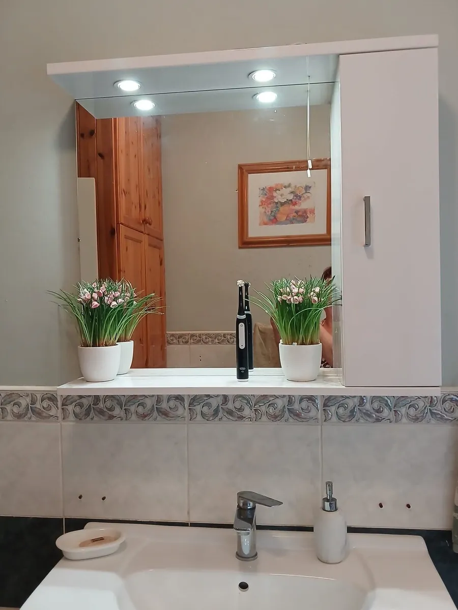 Bathroom Vanity unit, lighted mirror to match - Image 4