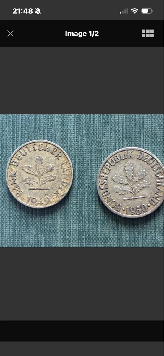 Rare 1949/50 German Republic Peenning Coins - Image 1