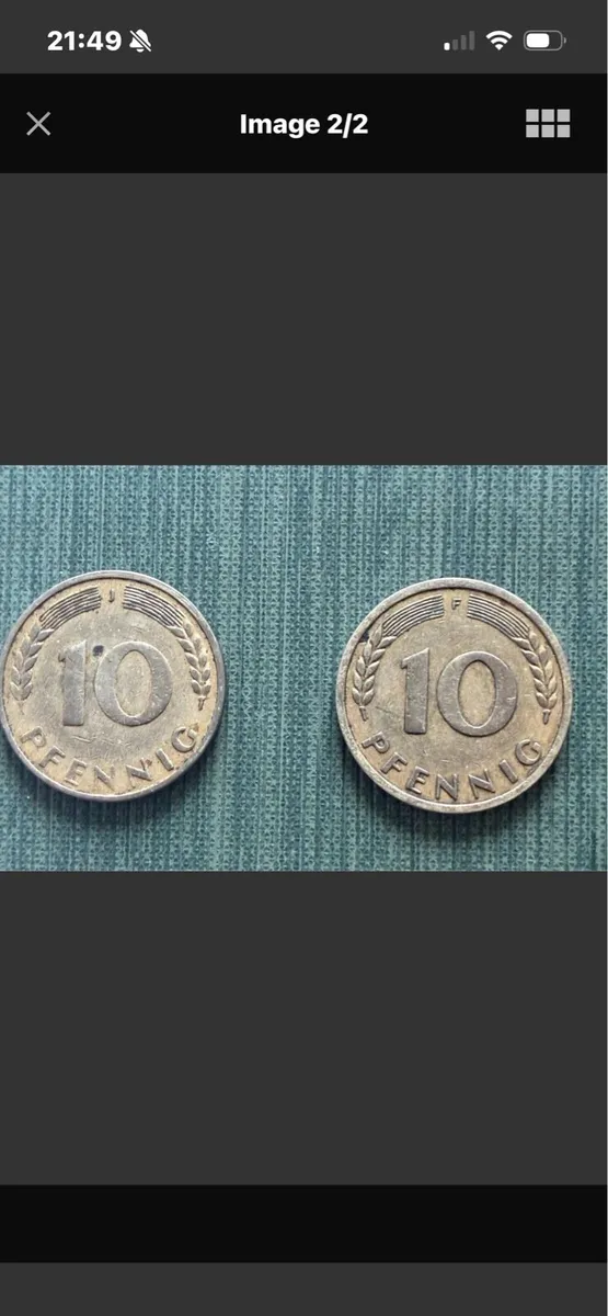 Rare 1949/50 German Republic Peenning Coins - Image 2