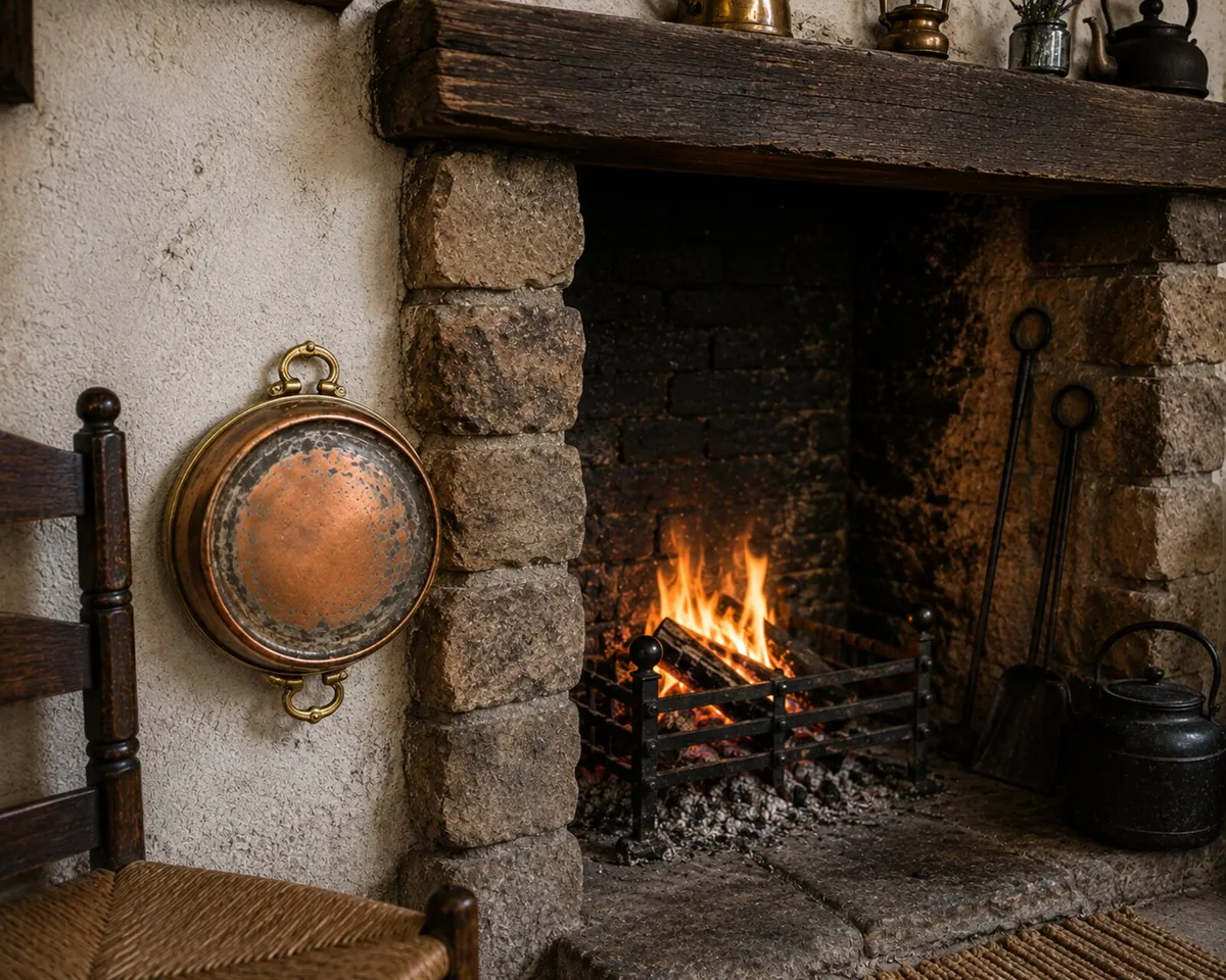 Antique vintage copper fireplace cottage pub fire - Image 1