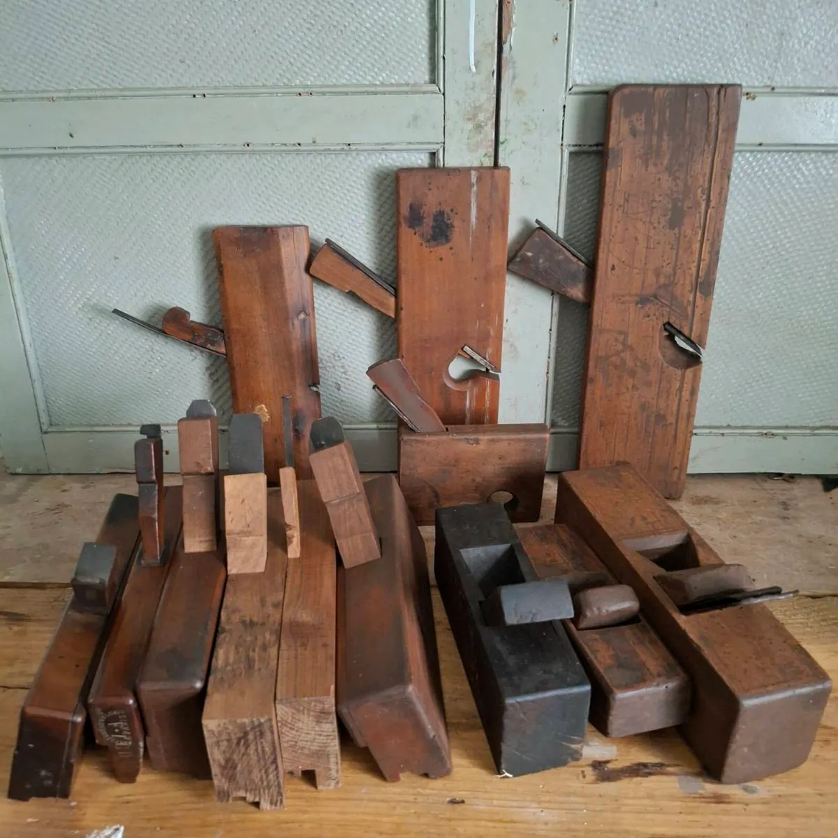Job Lot of French Antique Wood Planes - Image 1