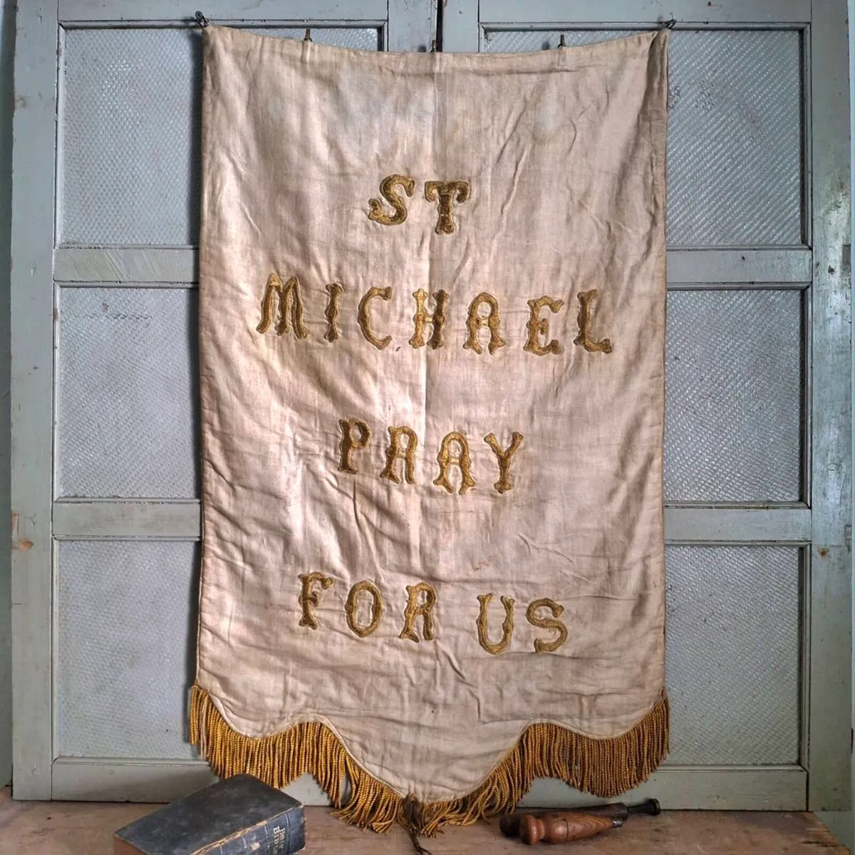 Antique Catholic Procession Banner - Image 2
