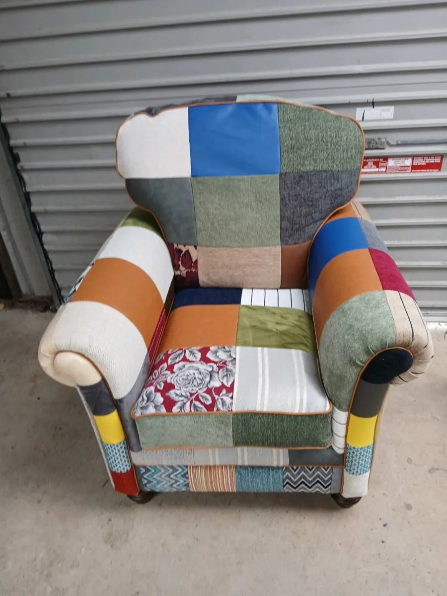 Chear newlereupholster in patch work - Image 2