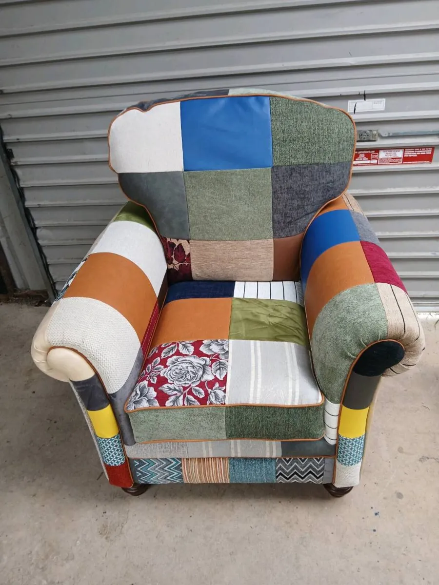Chear newlereupholster in patch work - Image 3