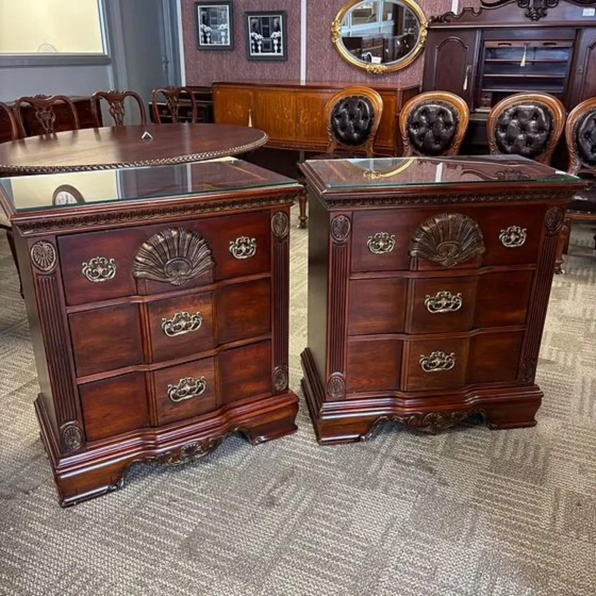 A beautiful matching pair of traditional mahogany