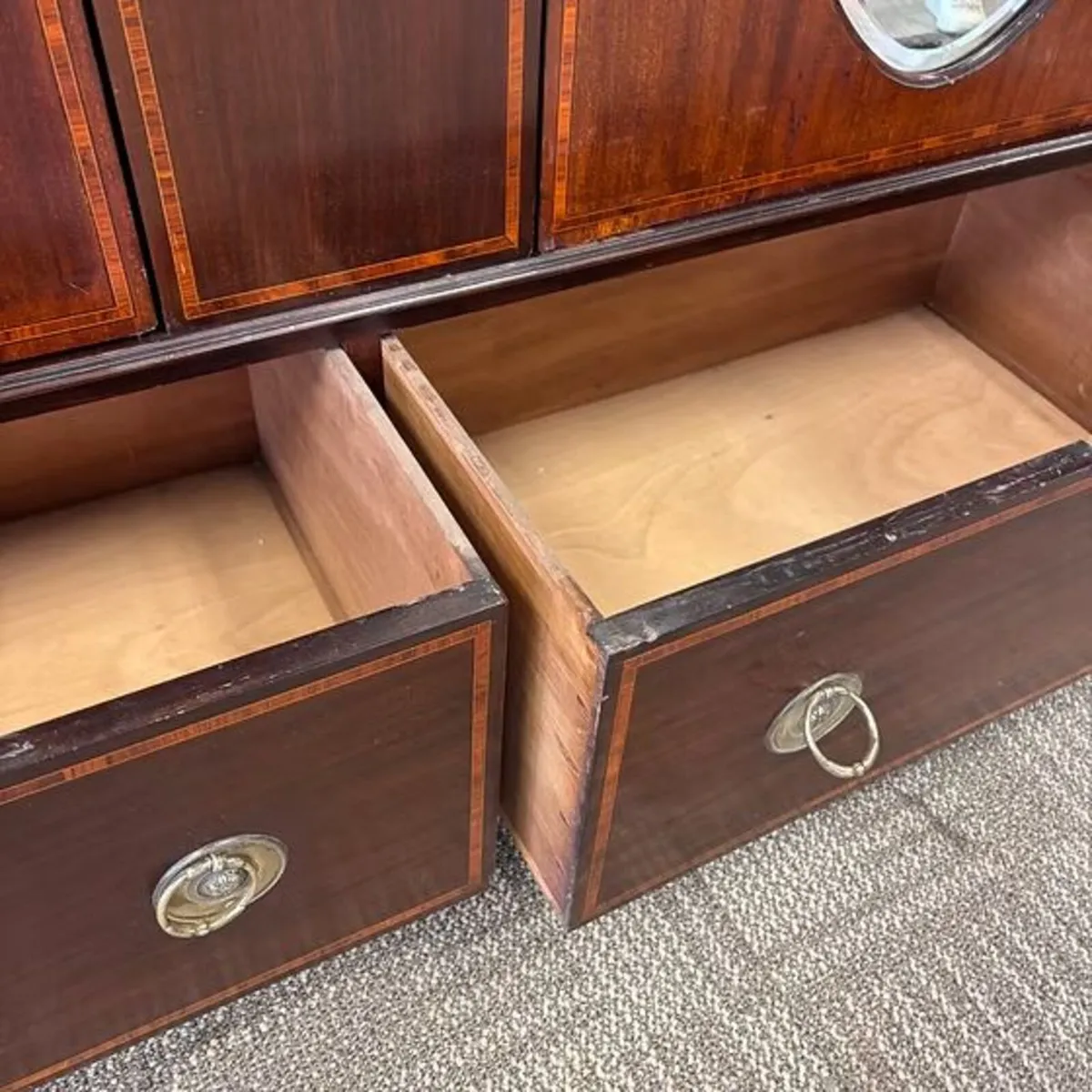 Edwardian mahogany triple wardrobe - Image 2