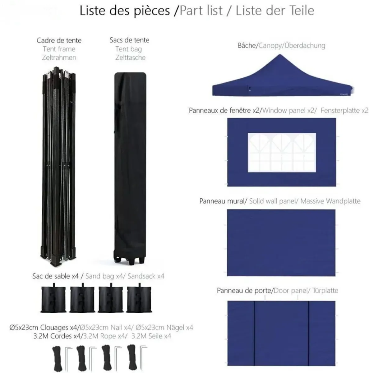 Gazebo Tent 3x3m UV Protection Outdoor - Image 2