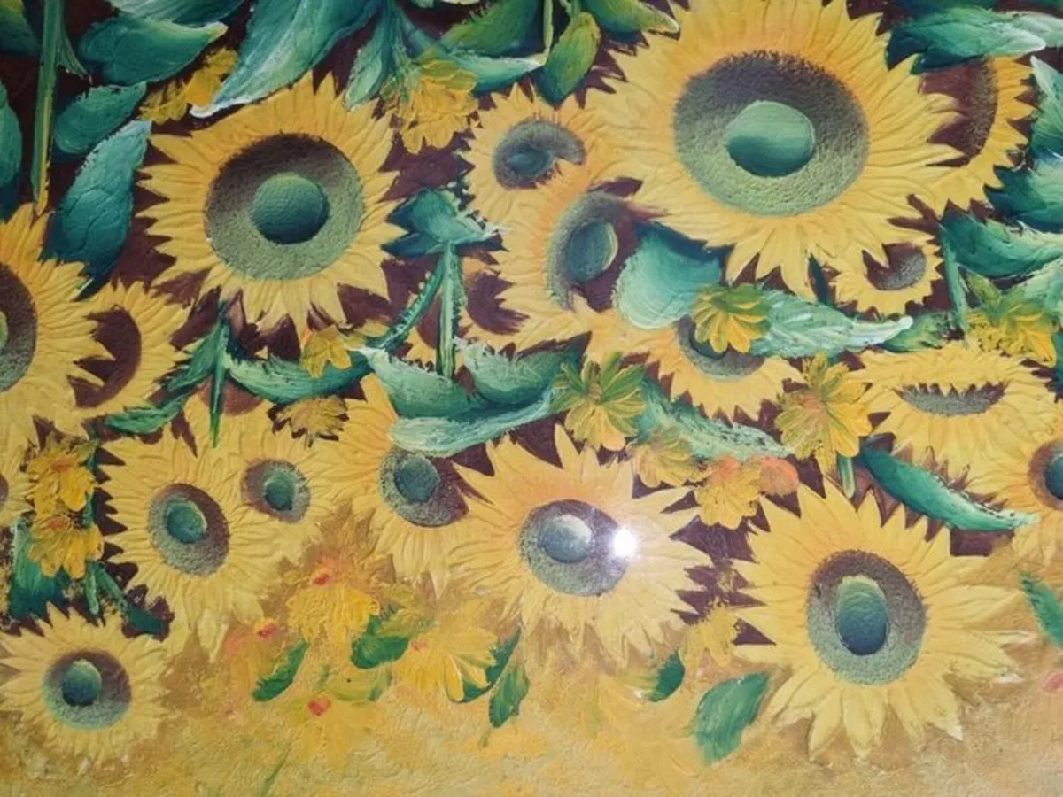 Large and Sunflower Oil Painting by C. R. Benoit - Image 4