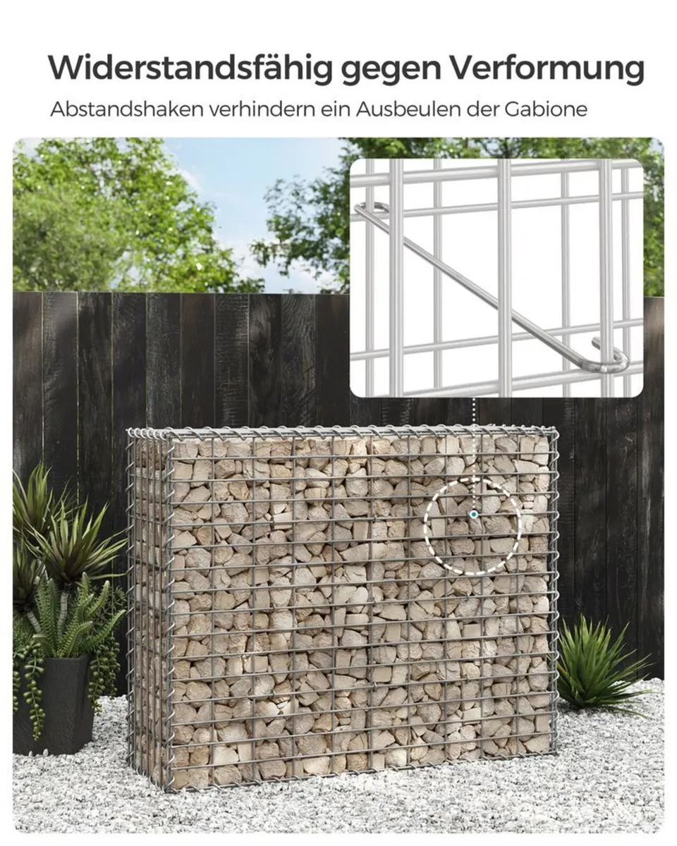 Galvanised Steel Gabion Basket 100 x 80 x 30 cm - Image 4