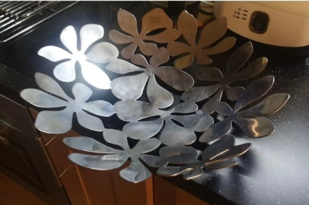 Silver Floral Large Decorative Bowl - Image 1