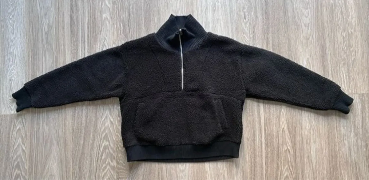 Marks & Spencer Borg textured half-zip sweatshirt - Image 2