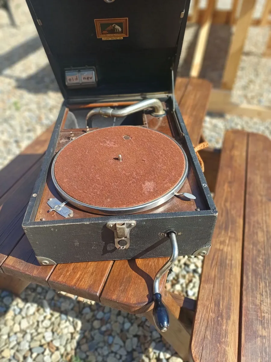 Antique Portable HMV Gramophone - Image 1