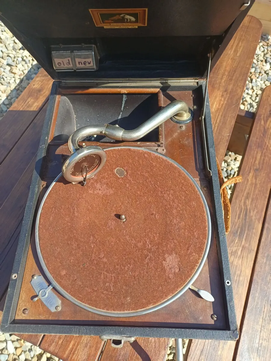 Antique Portable HMV Gramophone - Image 3
