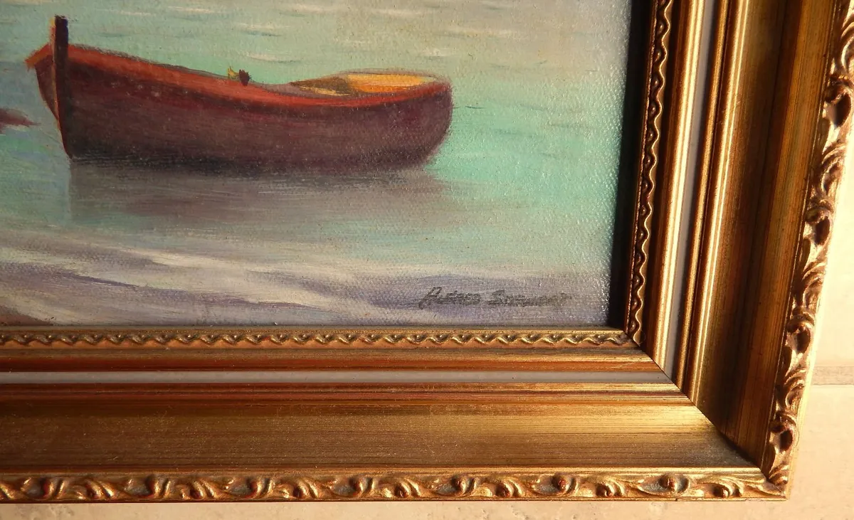 Large Signed Oil on Board Painting - Image 2