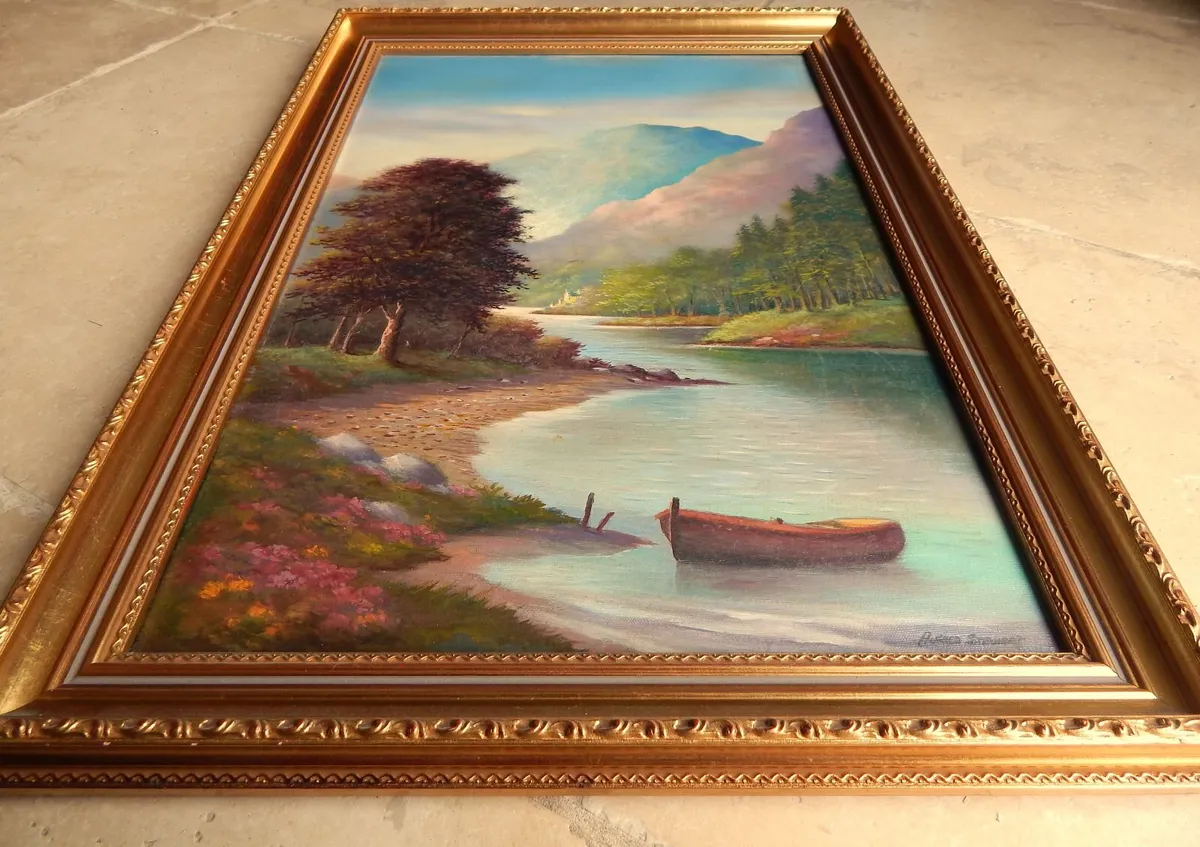 Large Signed Oil on Board Painting - Image 3