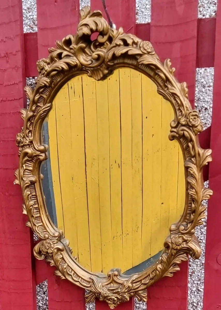 Vintage Gilt Wall Mirror Rococo Style - Image 1