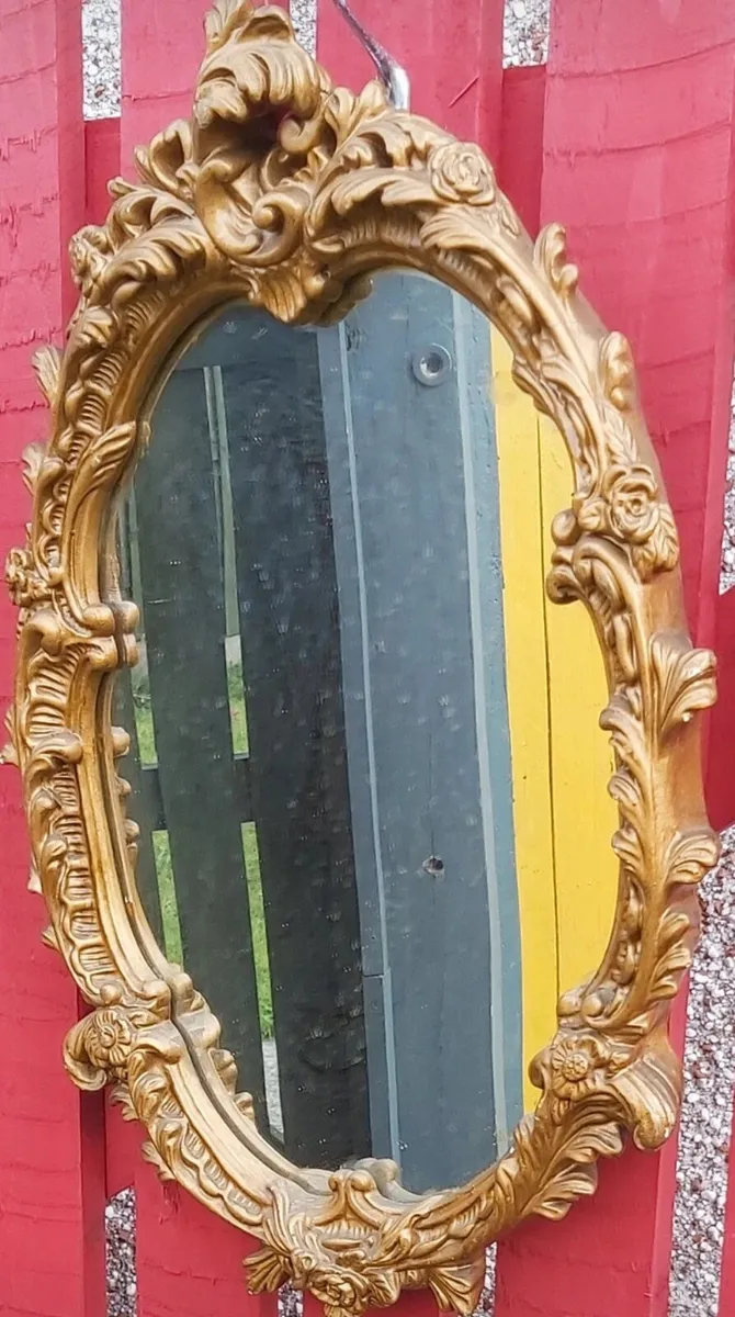 Vintage Gilt Wall Mirror Rococo Style - Image 2