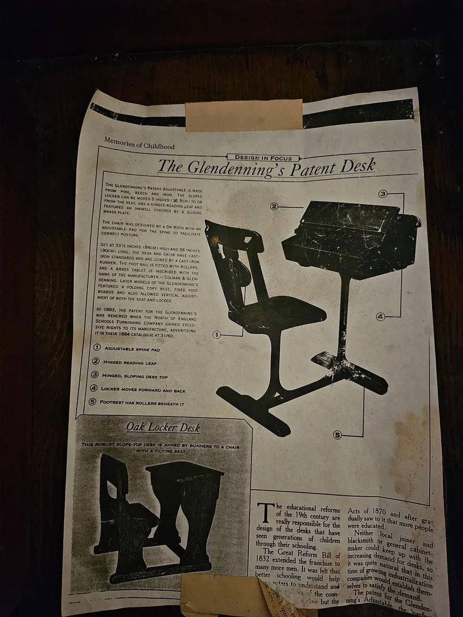 Antique school desk - Image 3