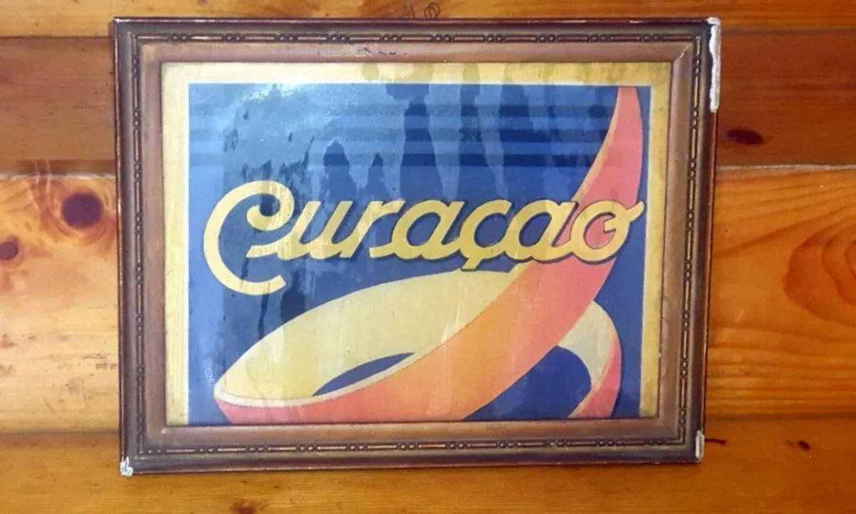 Vintage Framed Curaçao Alcohol Art Print - Image 4