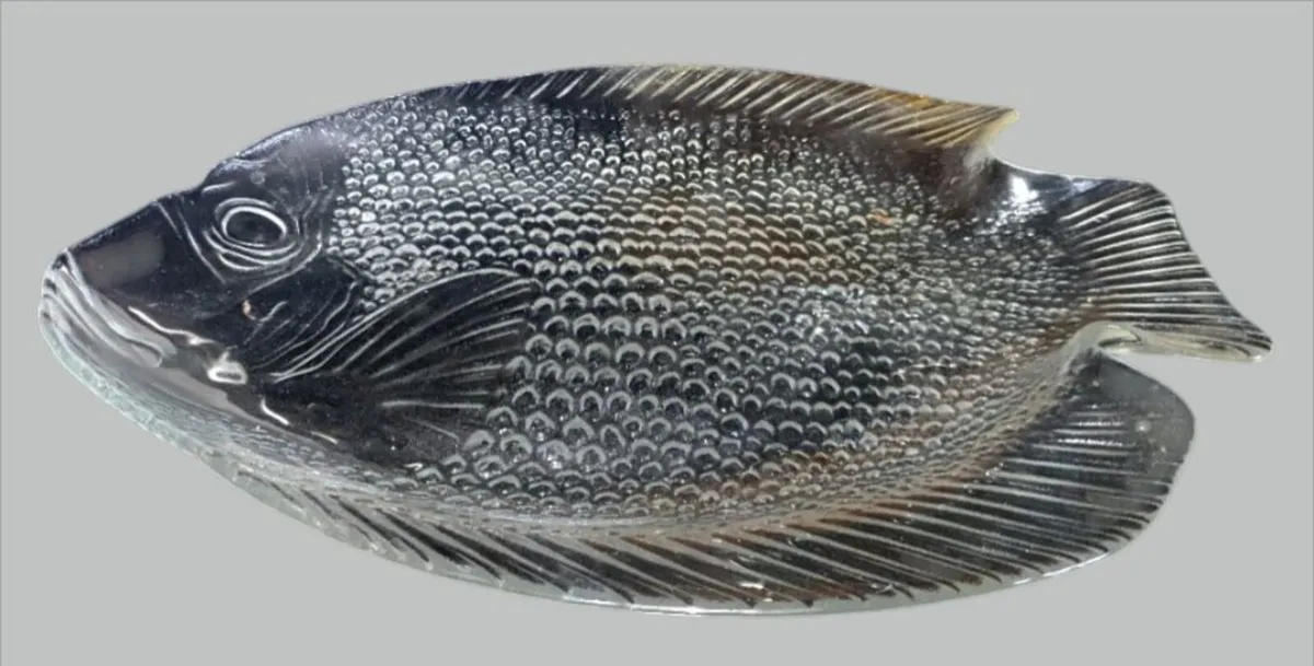 Vintage Arcoroc France Glass Fish Serving Platter - Image 1