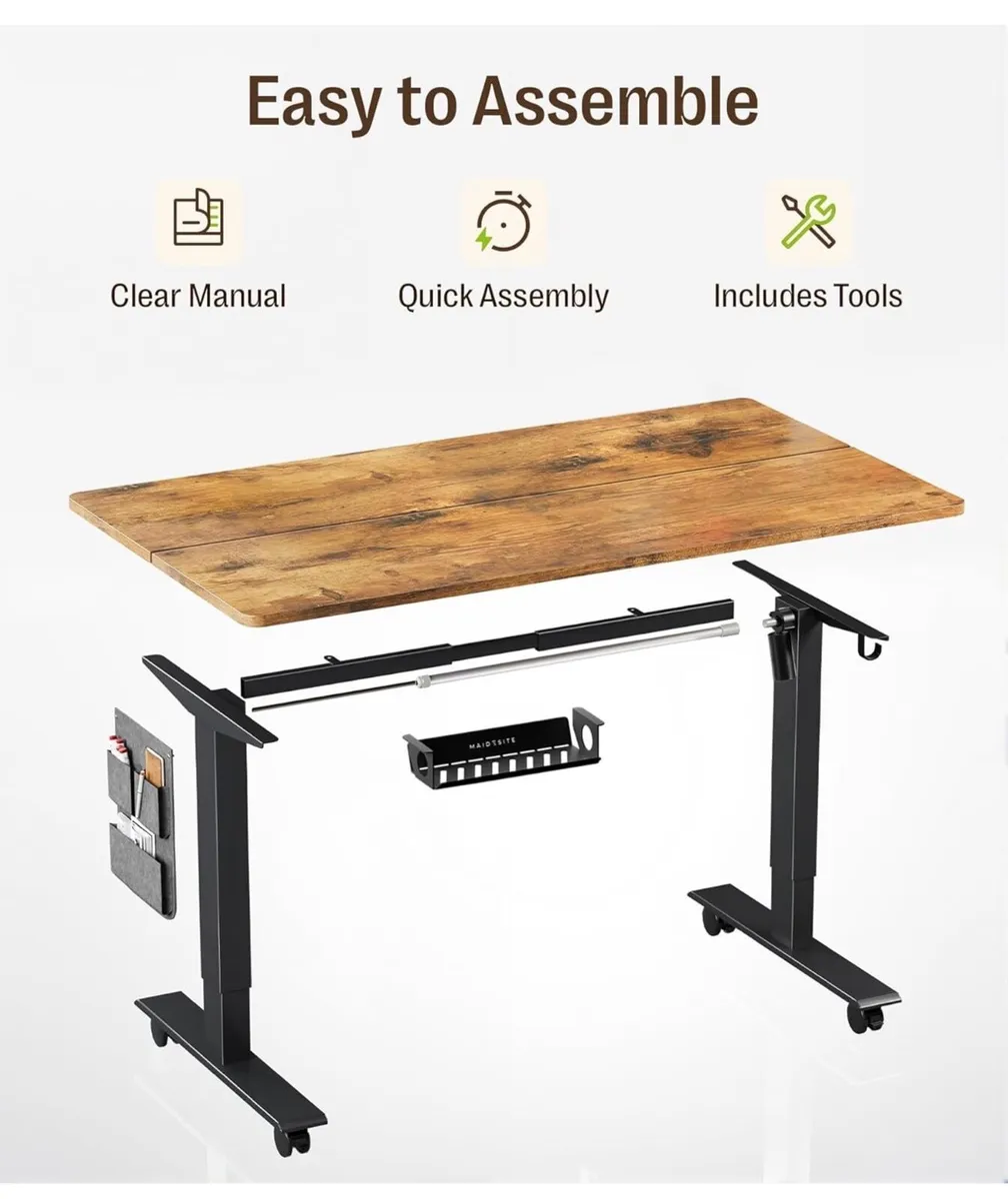 Electric Height Adjustable Standing Desk, 100x60cm - Image 2