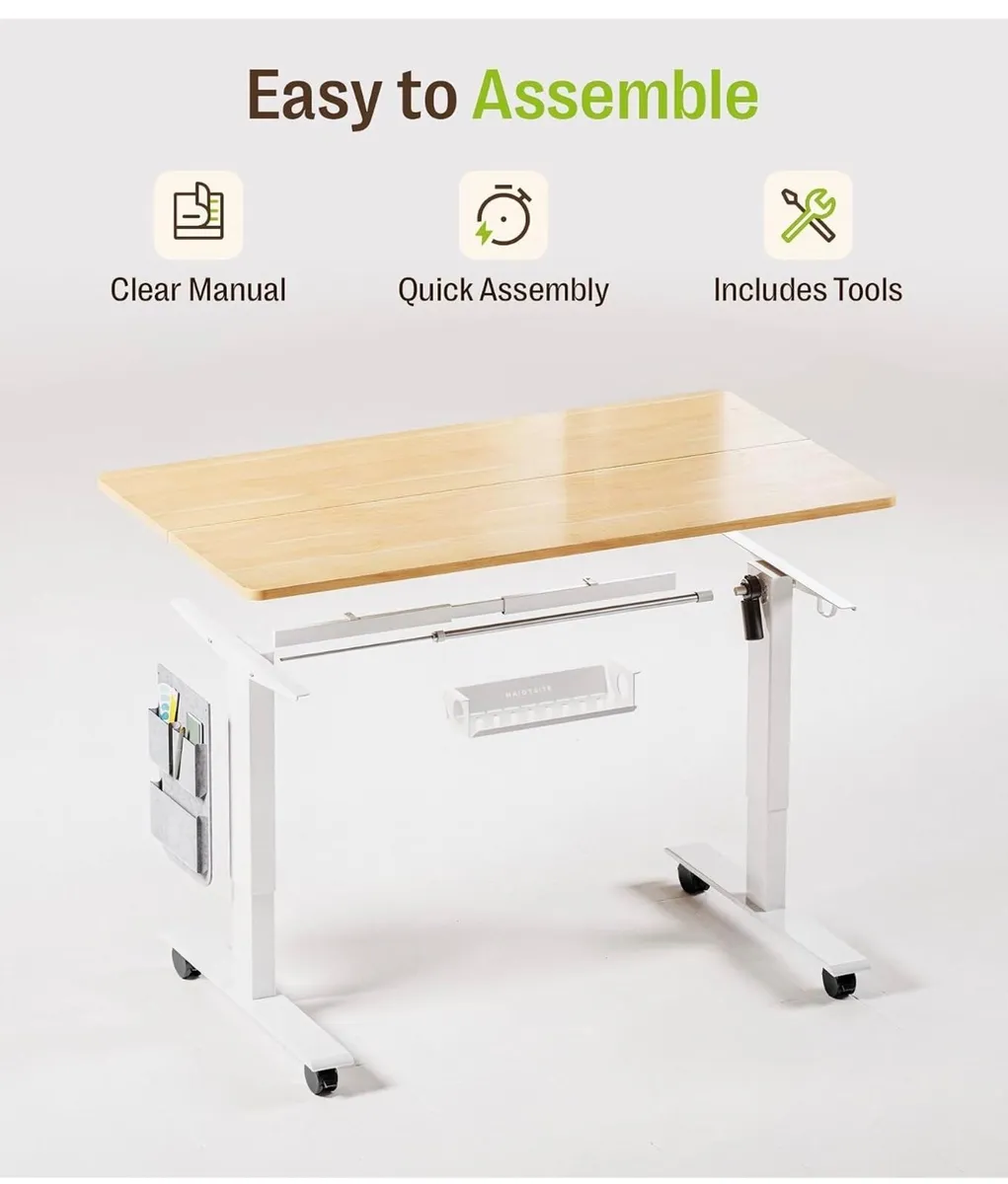 Electric Height Adjustable Standing Desk, 100x60cm - Image 2