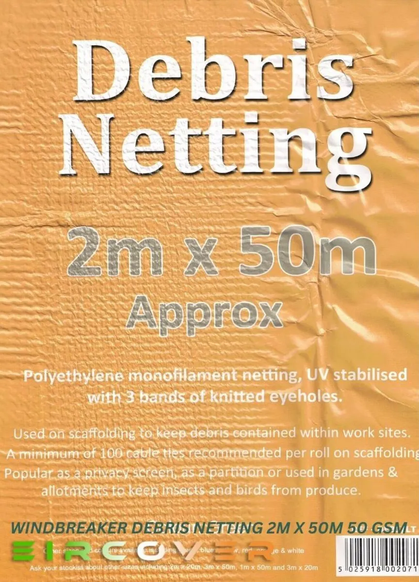 Windbreaker netting 2m x 50m - Green 50 gsm Green - Image 1