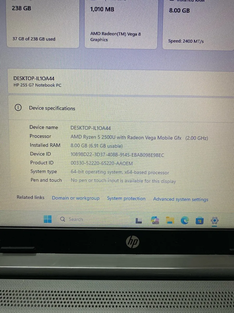 HP laptop Ryzen 15.6 inch screen - Image 4