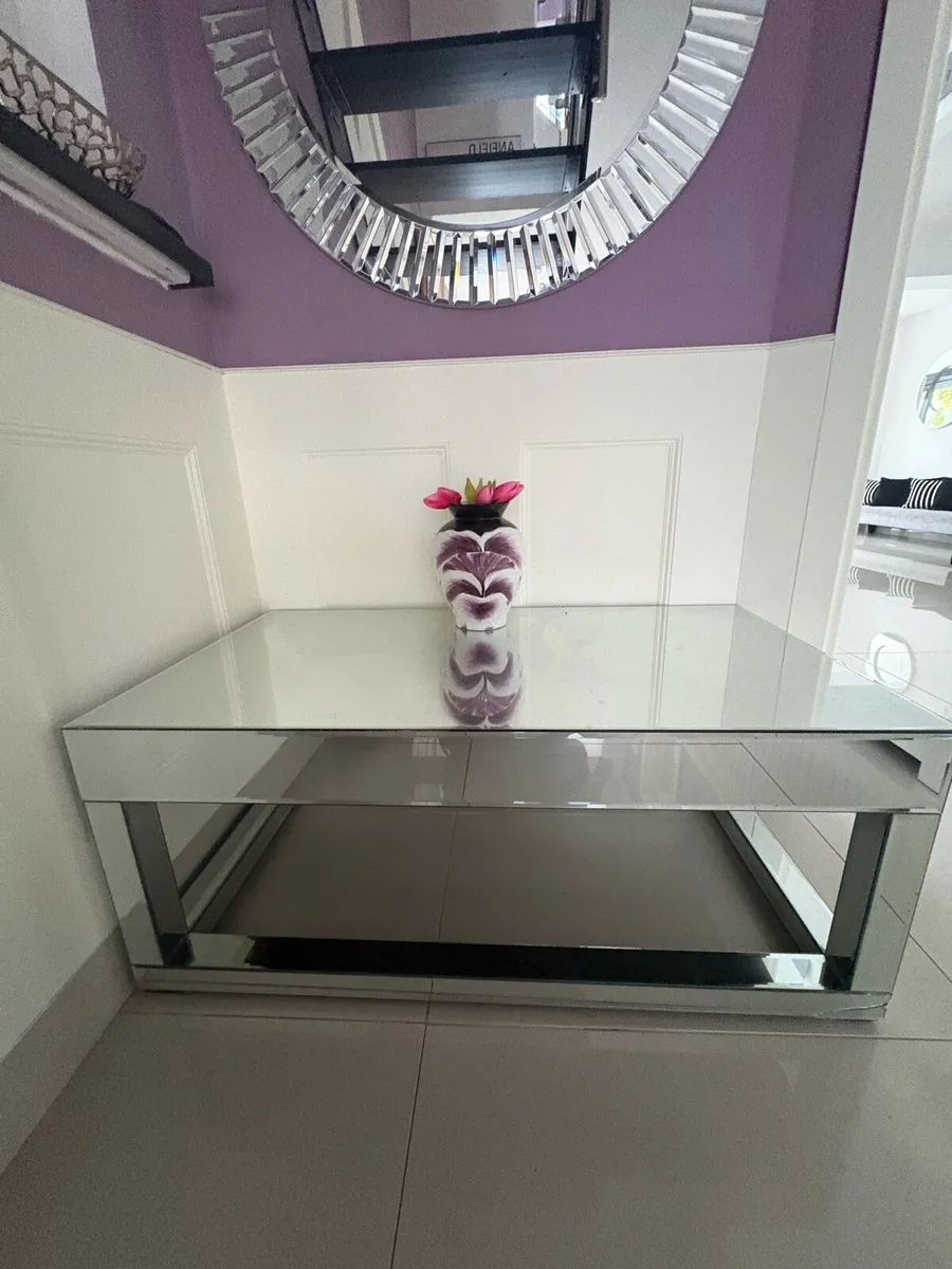 Mirrored coffee table.