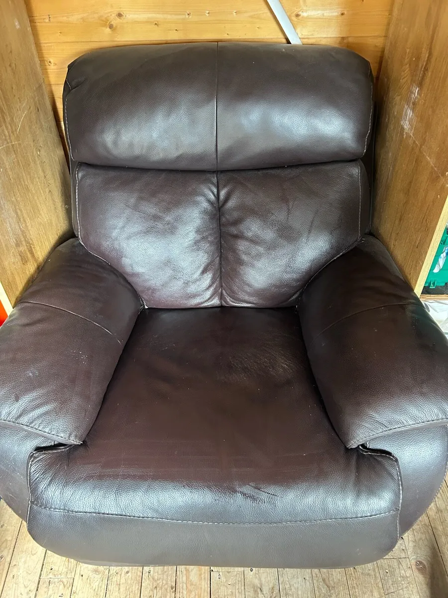 Leather armchair recliner