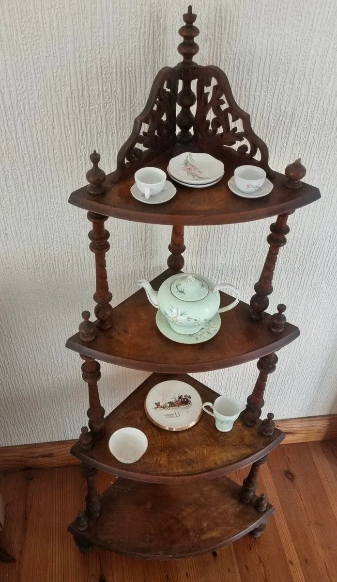 Victorian Walnut Corner Whatnot - Image 3