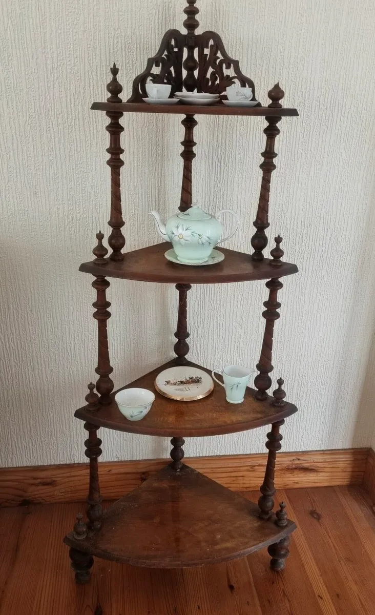Victorian Walnut Corner Whatnot - Image 2