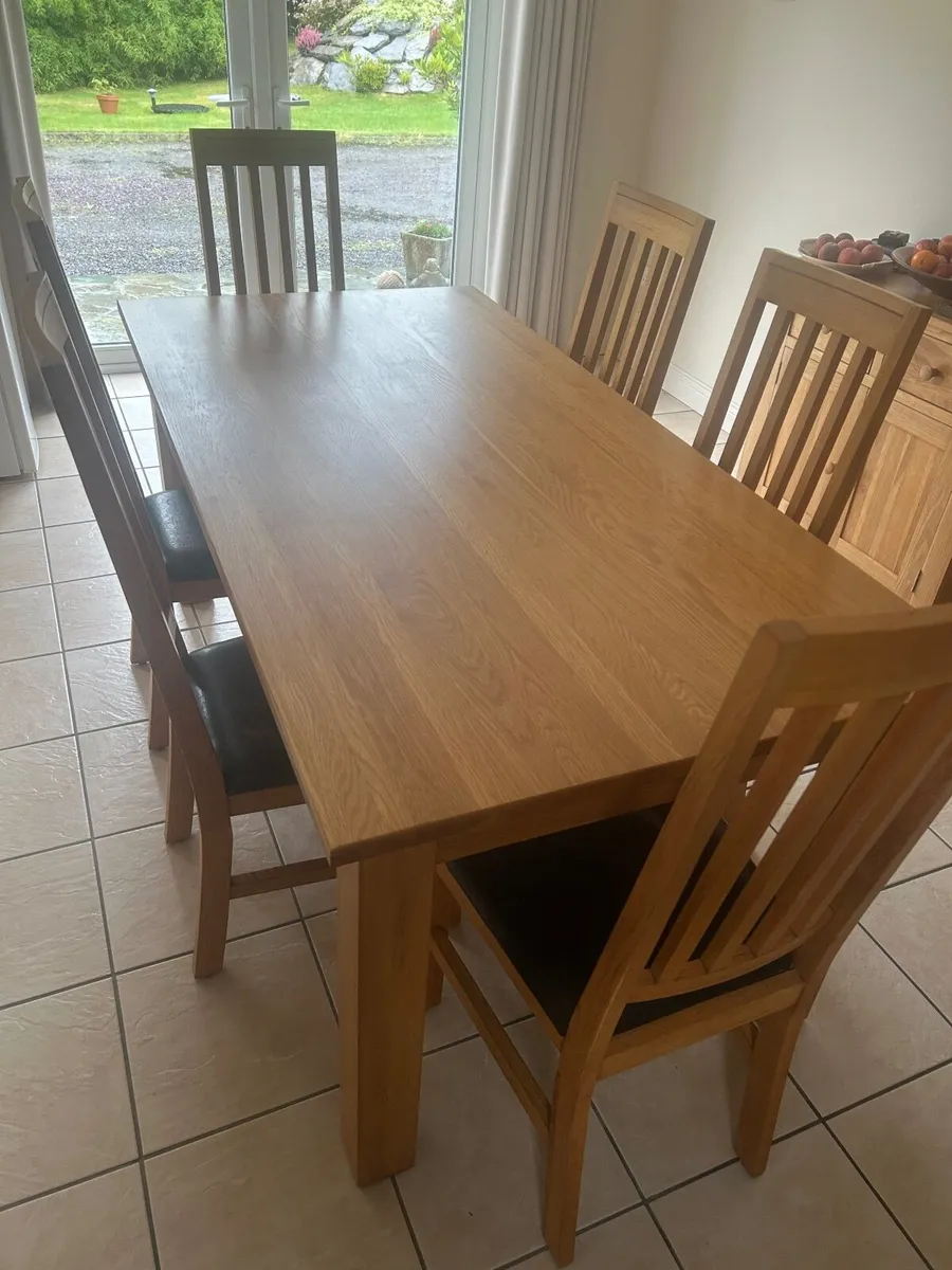 Light Oak Table and Six Chairs - Image 1