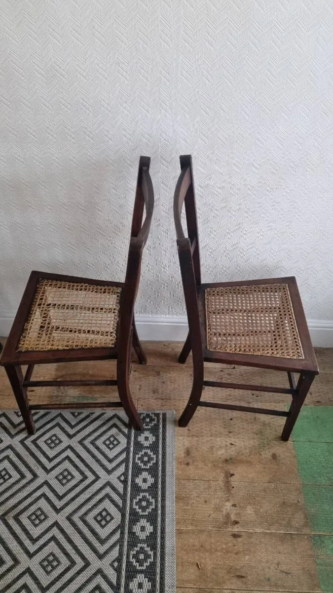 Antique Edwardian Pair Bedroom Side Chairs - Image 3