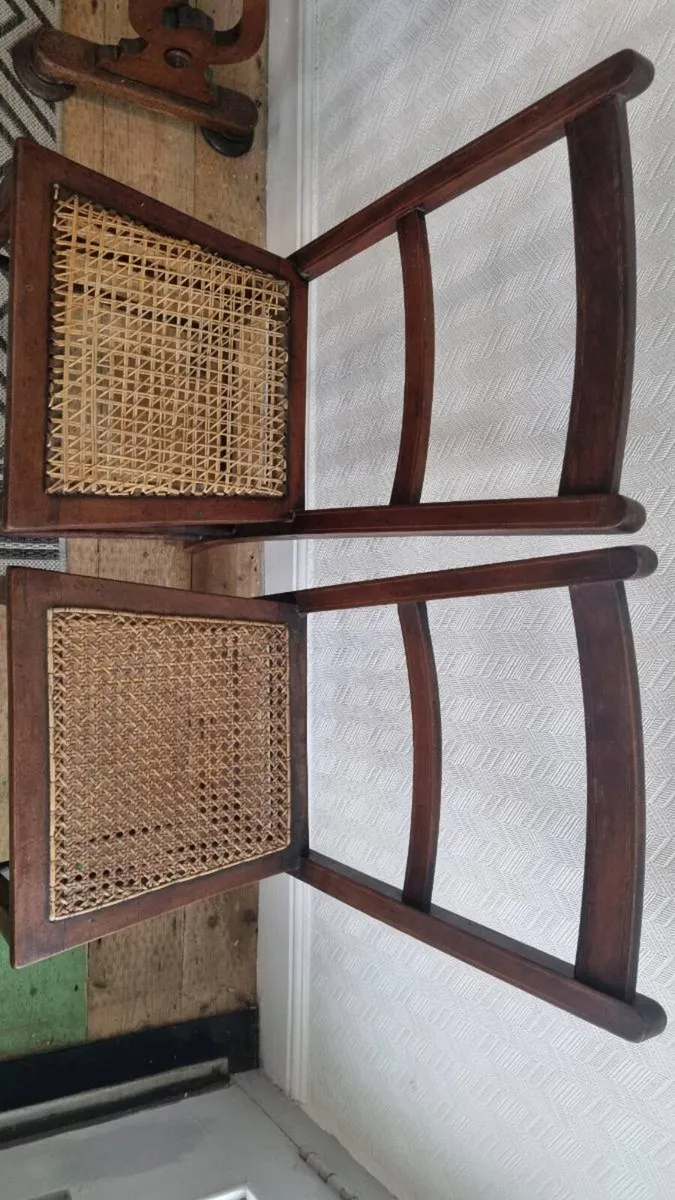 Antique Edwardian Pair Bedroom Side Chairs - Image 4