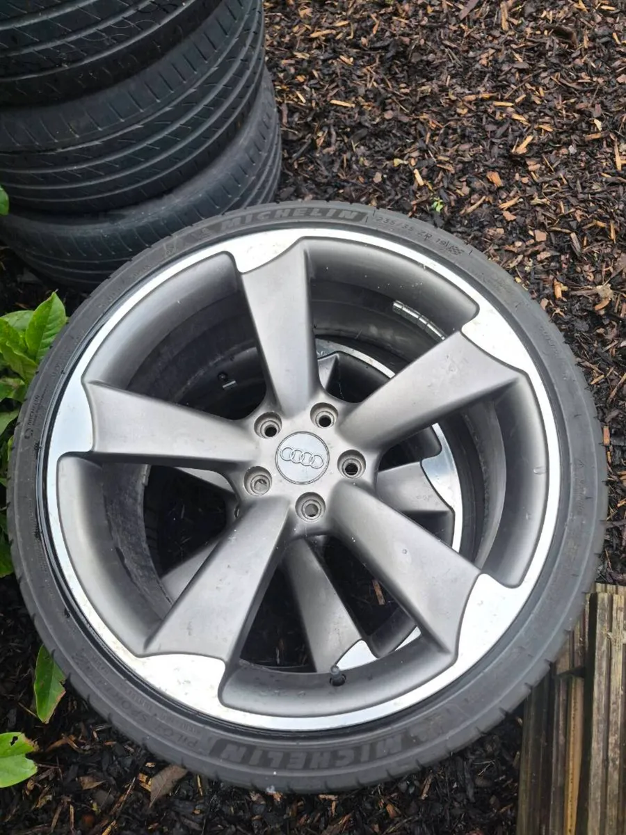 Pair of genuine Audi TTRS alloy wheels. - Image 1
