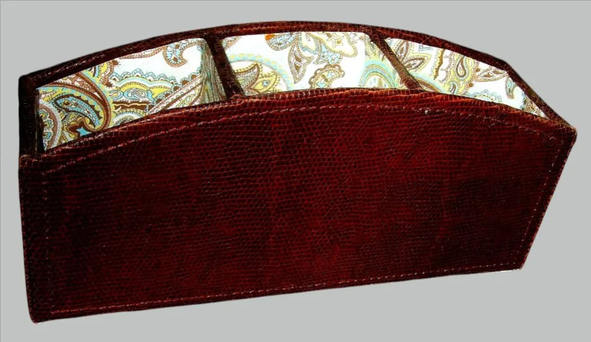 Pristine Vintage Harrods Leather Desk Organiser - Image 2