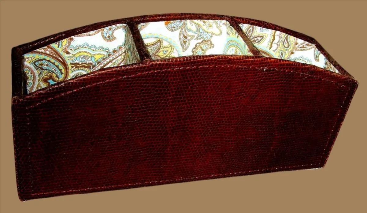 Pristine Vintage Harrods Leather Desk Organiser - Image 1