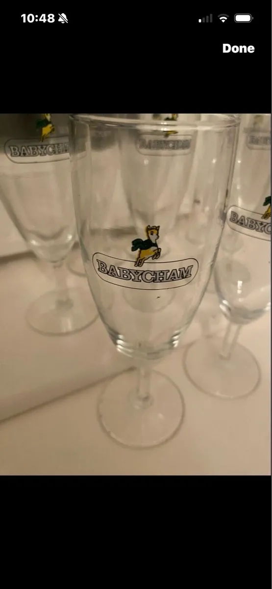 Very Rare Set of 8 Babycham Flutes - Image 3
