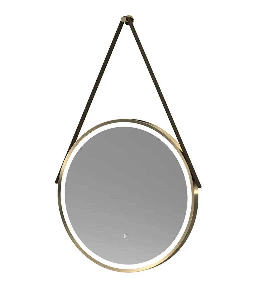 Gold Hanging Round Led Mirror - Image 2