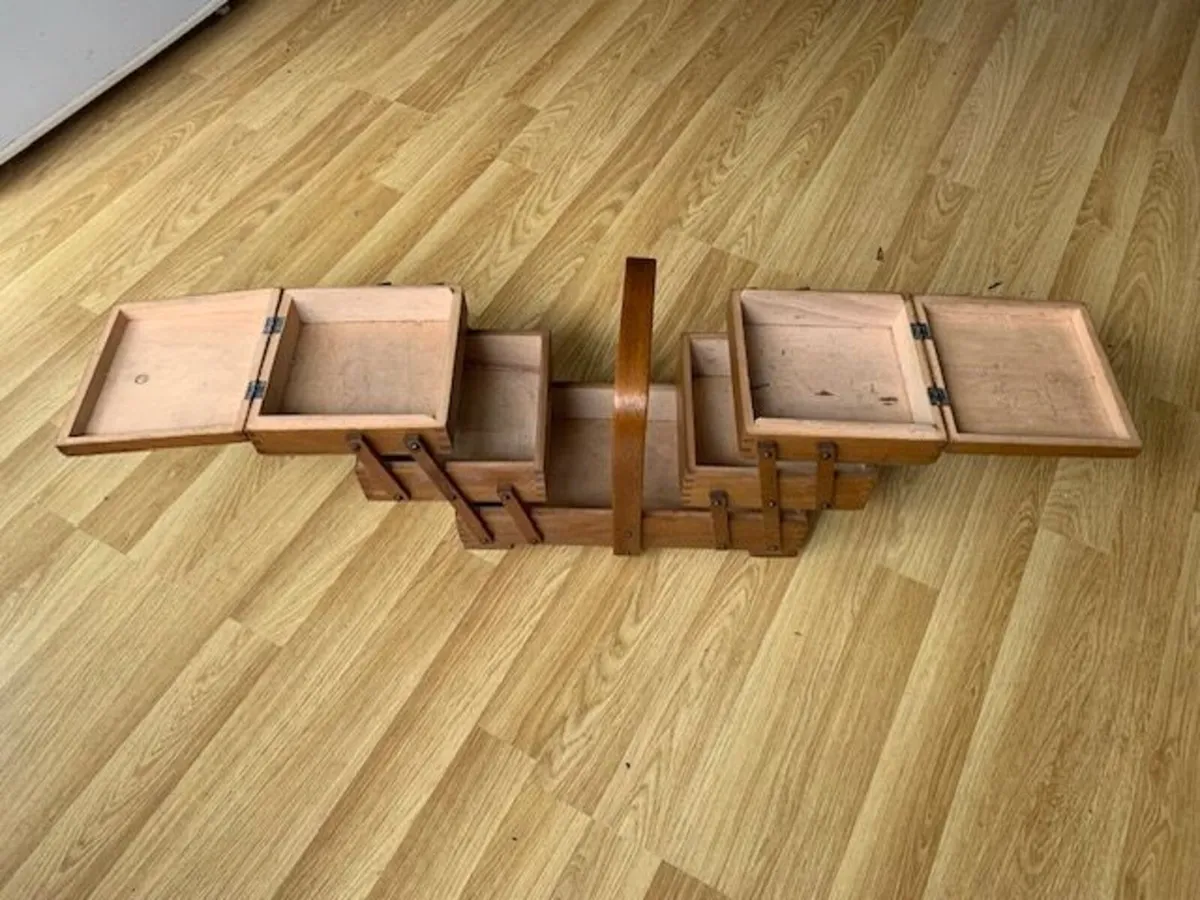 Vintage Cantilevered Sewing Box - Image 3