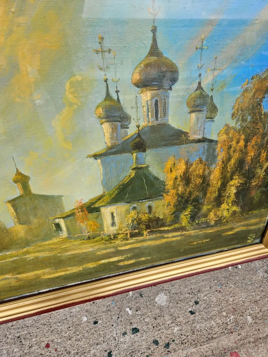 Picture Oil on Canvas Russian Scene - Image 2