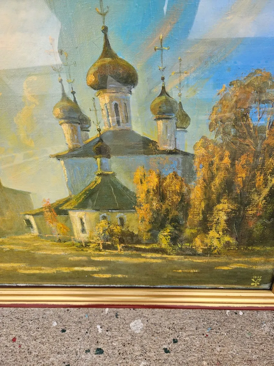 Picture Oil on Canvas Russian Scene - Image 3