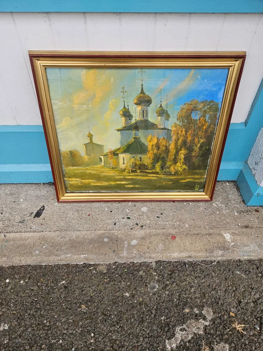 Picture Oil on Canvas Russian Scene - Image 4