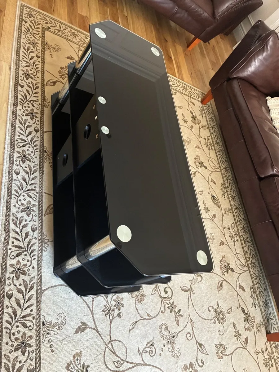 TV Stand, Black Tempered Glass 3 levels - Image 4
