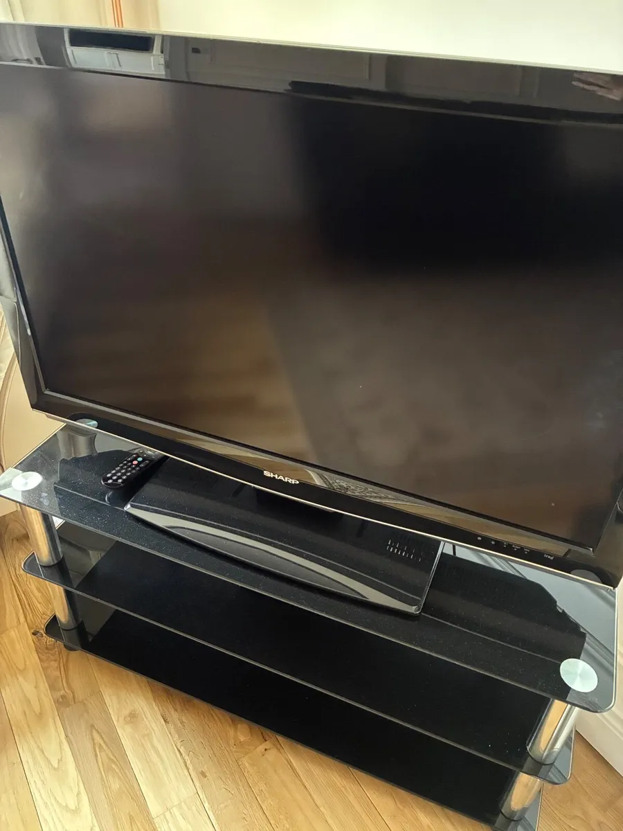TV Stand, Black Tempered Glass 3 levels - Image 2