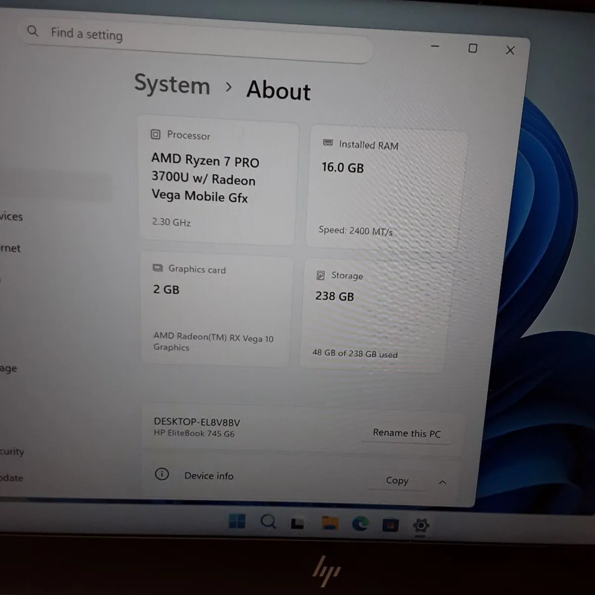 HP EliteBook 745 G6 | AMD Ryzen 7 PRO 3700U | 16GB - Image 2