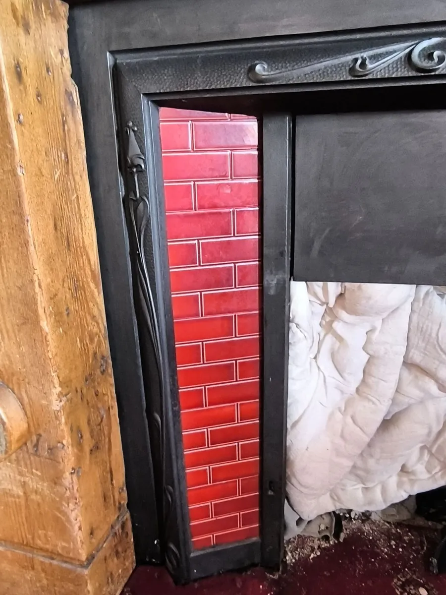 Antique fireplace + Hand Carved Oak surround - Image 2